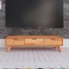Naturholz TV Element mit 3 Schubladen - Junola