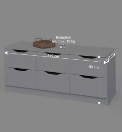 Niedrige Kommode Danjala in Weiß