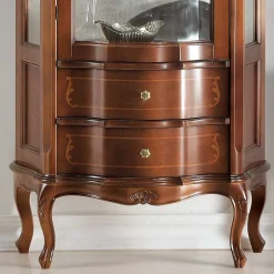 Nussbaum Furnier Wohnwand Barock Dentro 325cm breit (dreiteilig)