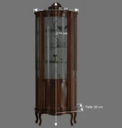 Nussbaum Furnier Wohnwand Barock Dentro 325cm breit (dreiteilig)