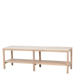 Offenes Lowboard Regal mit Travertin Deckplatte - Kentos