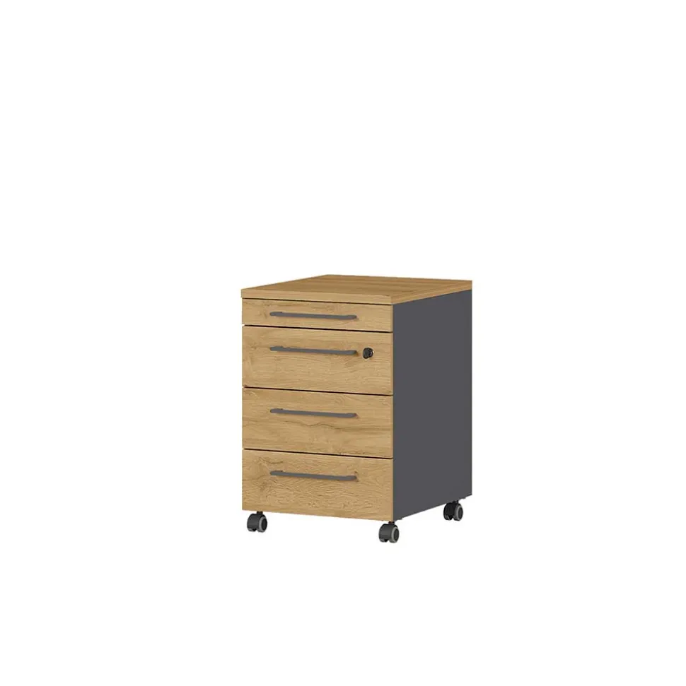 Officetisch mit Rollcontainer Set - Eture (zweiteilig)
