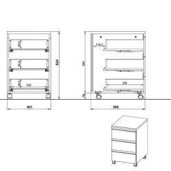 Officetisch und Rollcontainer Set - Espnoz (zweiteilig)