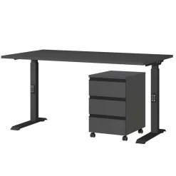 Officetisch und Rollcontainer Set - Espnoz (zweiteilig)