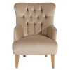 Ohrenbackensessel in Beige - Blacer