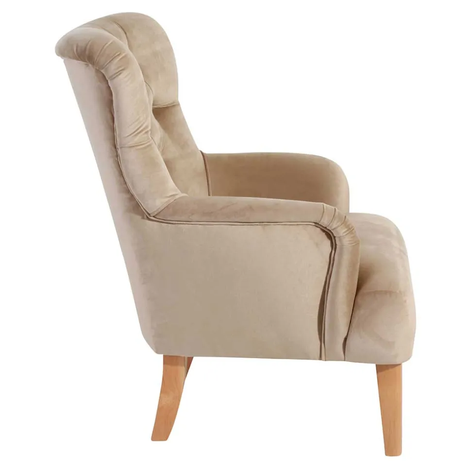 Ohrenbackensessel in Beige - Blacer