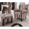 Ohrenbackensessel Prisma in Braun Beige