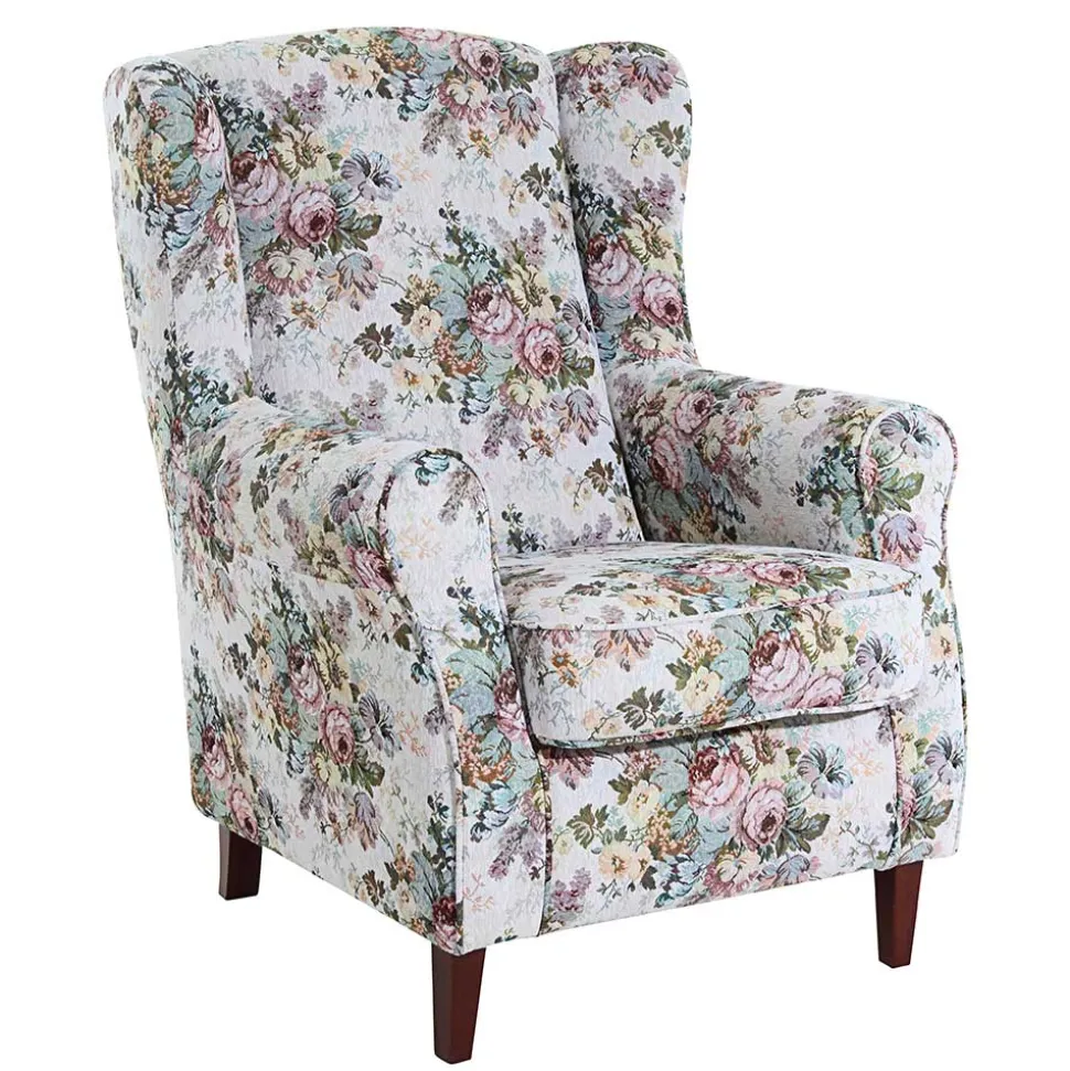 Ohrensessel mit Blumen im Landhausstil - Masure