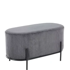 Ovale Polsterbank in Grau Cord - Carlisona