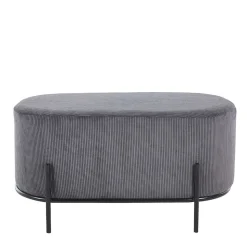 Ovale Polsterbank in Grau Cord - Carlisona