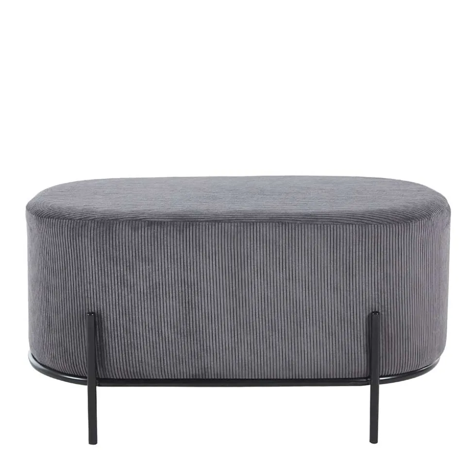 Ovale Polsterbank in Grau Cord - Carlisona
