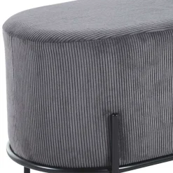 Ovale Polsterbank in Grau Cord - Carlisona