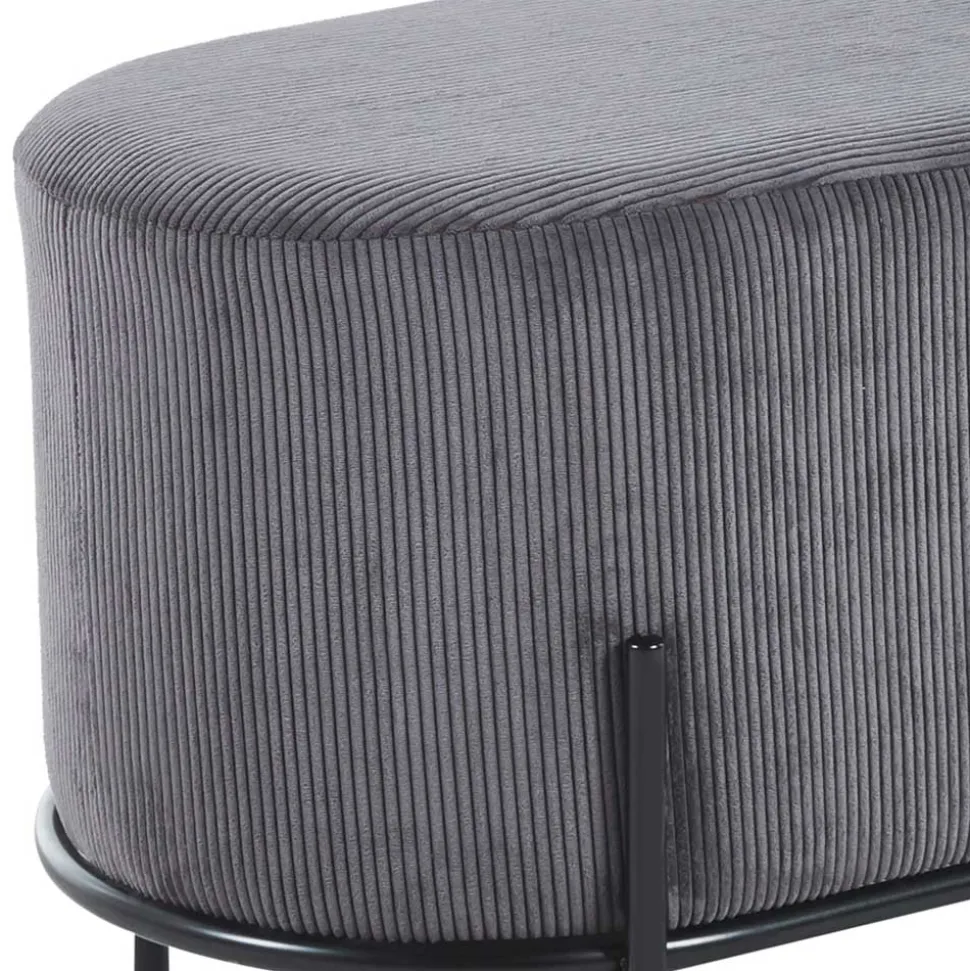 Ovale Polsterbank in Grau Cord - Carlisona
