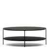 Ovaler Sofatisch aus Glas und Metall - Calama