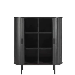 Ovales Schiebetüren-Highboard im Retro Design - Lurymav