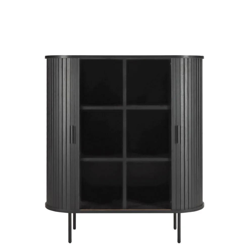 Ovales Schiebetüren-Highboard im Retro Design - Lurymav