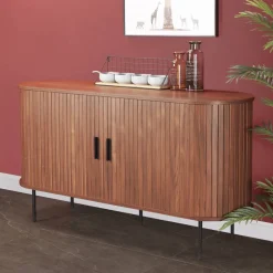 Ovales Sideboard mit Schiebetüren - Arura