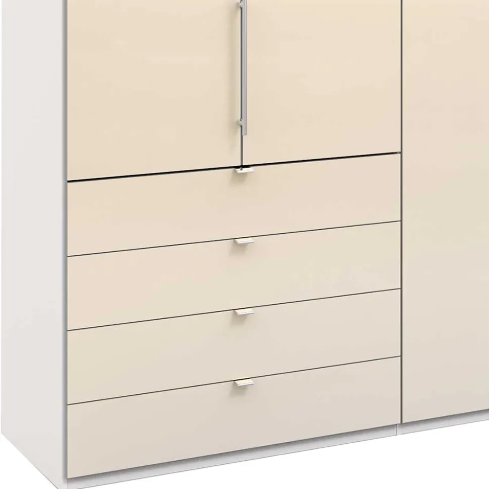 Panorama Kleiderschrank in Creme Glas - Zidarie