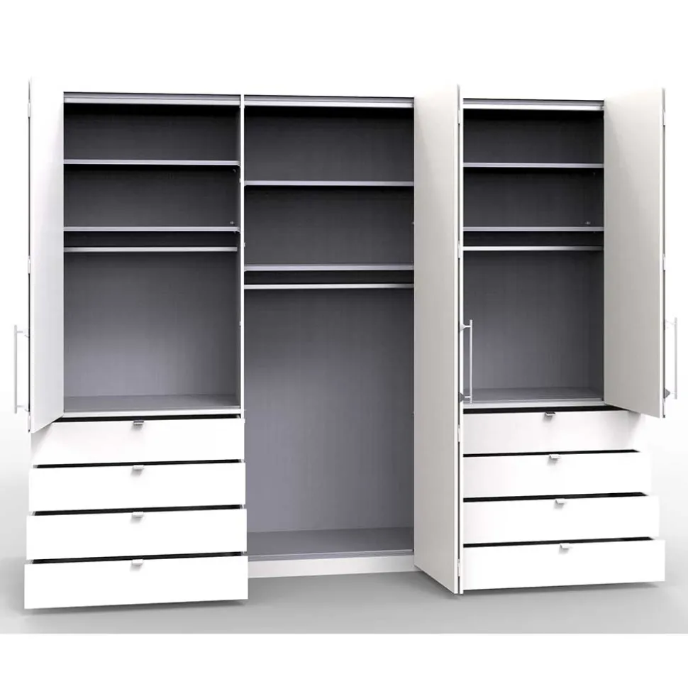 Panorama Kleiderschrank in Creme Glas - Zidarie