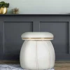 Pilz Design Hocker in Cremeweiß - Caio
