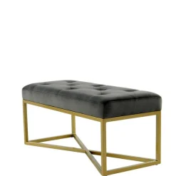 Polsterbank in Grau und Gold - Melona
