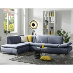 Polsterecke in Blau mit Chrom - Lex