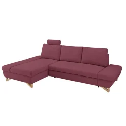 Polsterecke in Bordeaux Rot Velours - Baonga