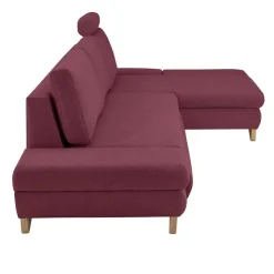 Polsterecke in Bordeaux Rot Velours - Baonga
