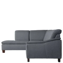 Polsterecke in Jeansblau mit Nussbaum - Ilea