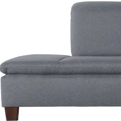 Polsterecke in Jeansblau mit Nussbaum - Ilea