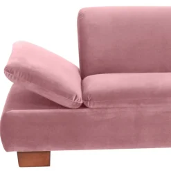 Polsterecke in Rosa mit Nussbaum Braun - Jaglyn