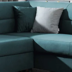 Polsterecke mit Bettfunktion in Petrol Blau - Orastie