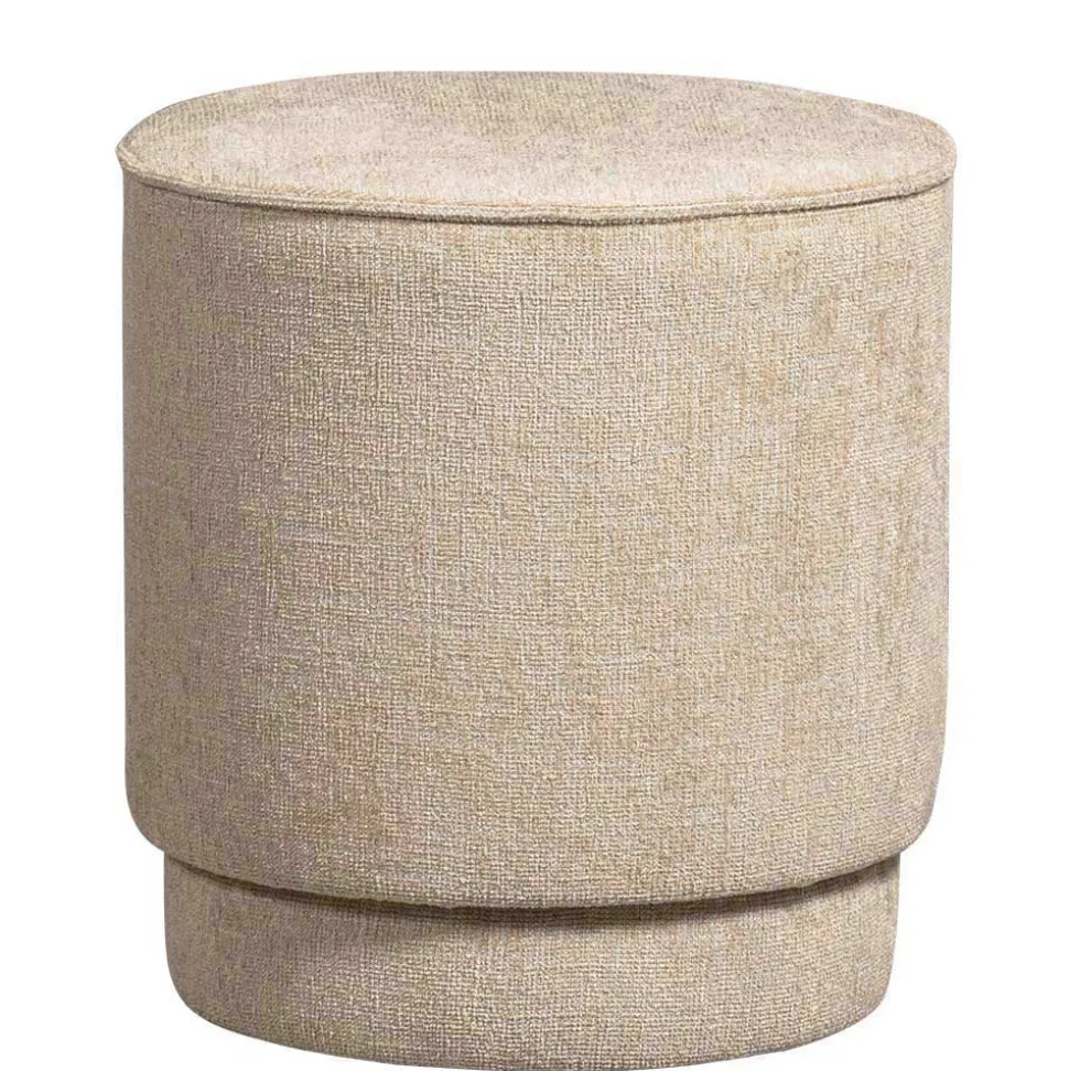Polsterhocker in Beige Chenille - Felda