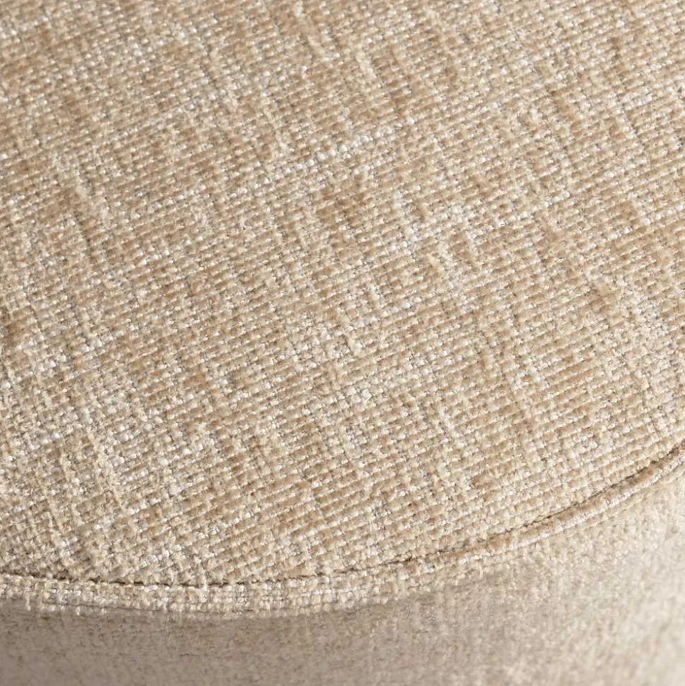 Polsterhocker in Beige Chenille - Felda