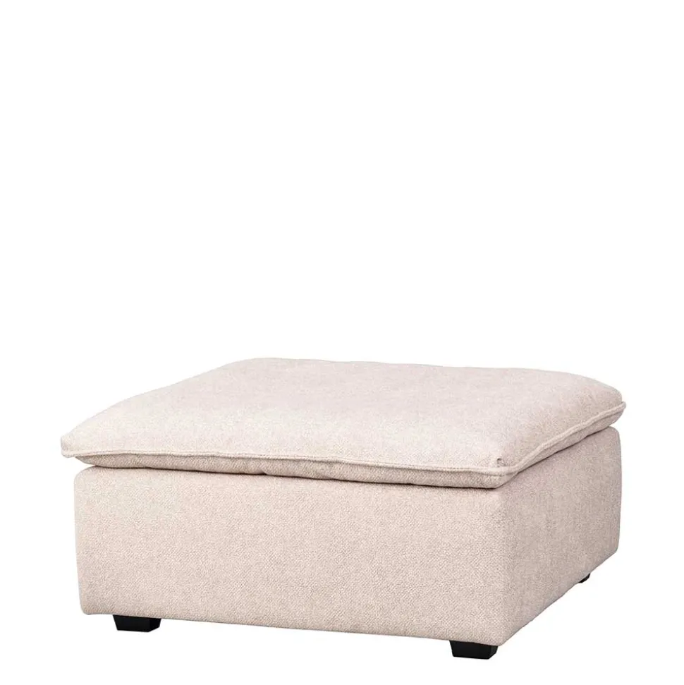 Polsterhocker in Beige Stoff - Praia