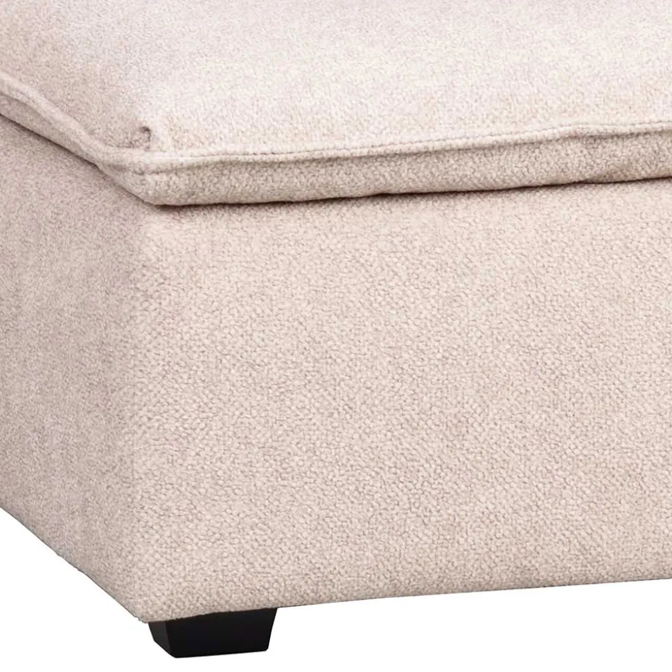 Polsterhocker in Beige Stoff - Praia
