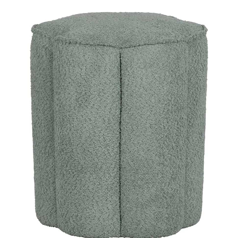 Polsterhocker in Blaugrau Boucle - Ruffos (2er Set)