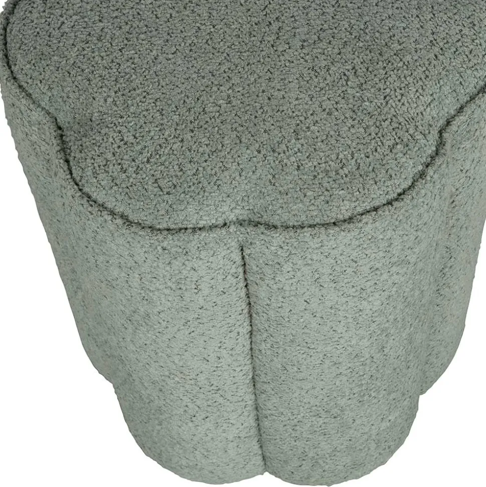 Polsterhocker in Blaugrau Boucle - Ruffos (2er Set)