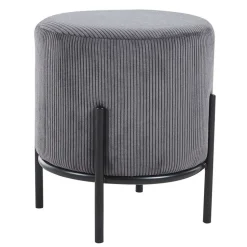 Polsterhocker in Grau Cord - Suruga