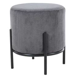 Polsterhocker in Grau Cord - Suruga