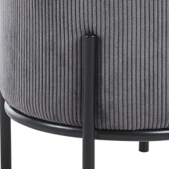 Polsterhocker in Grau Cord - Suruga