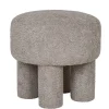 Polsterhocker in Hellgrau Boucle - Pandorra
