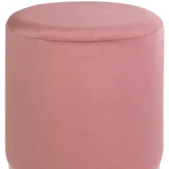 Polsterhocker in Rosa & Messingfarben - Ontentas
