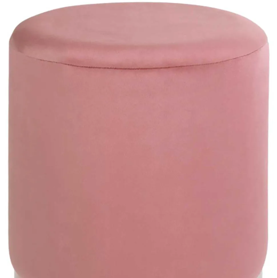Polsterhocker in Rosa & Messingfarben - Ontentas