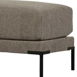 Polsterhocker in Taupe Stoff - 50x44x100 cm - Birte