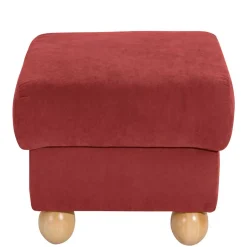 Polsterhocker in Terracotta und Buche - Jamey