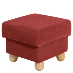 Polsterhocker in Terracotta und Buche - Jamey