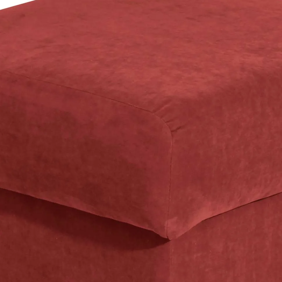 Polsterhocker in Terracotta und Buche - Jamey