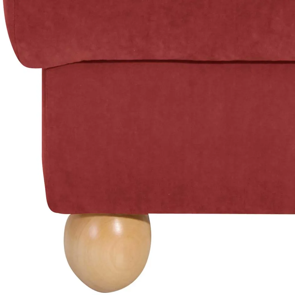 Polsterhocker in Terracotta und Buche - Jamey