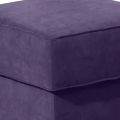 Polsterhocker in Violett Velours - Antonia
